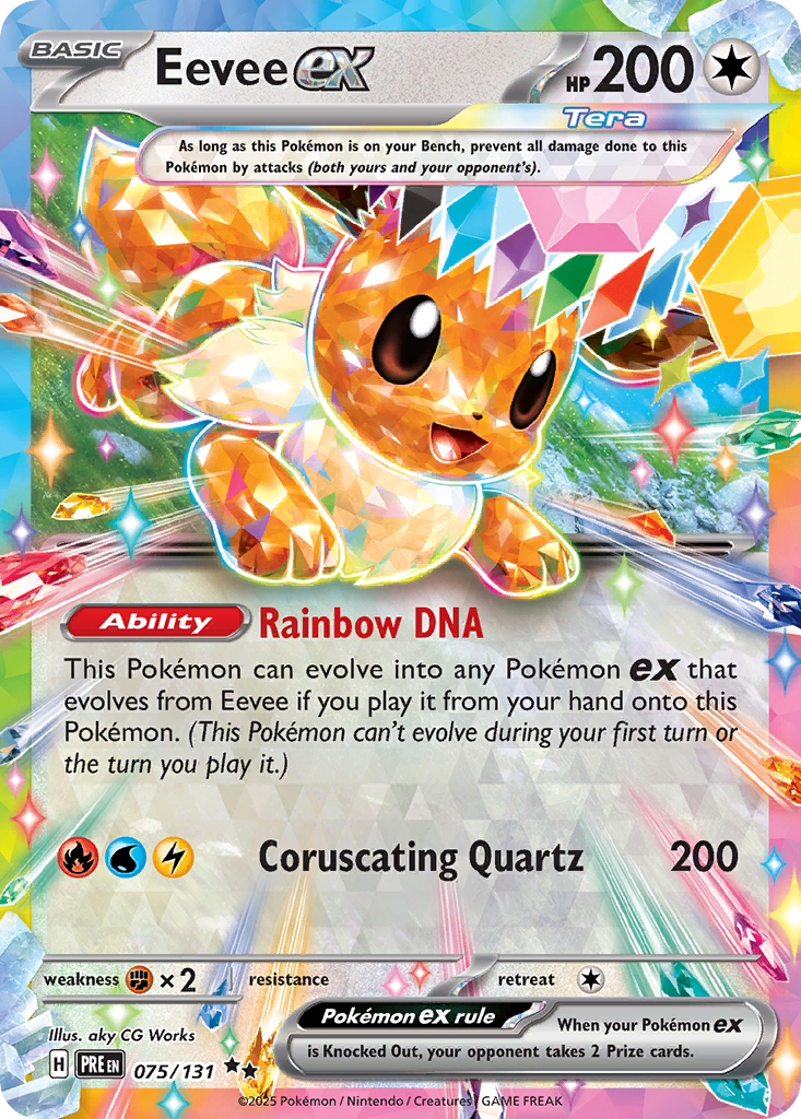 Eevee ex 75/131 — Prismatic Evolutions Pokémon card