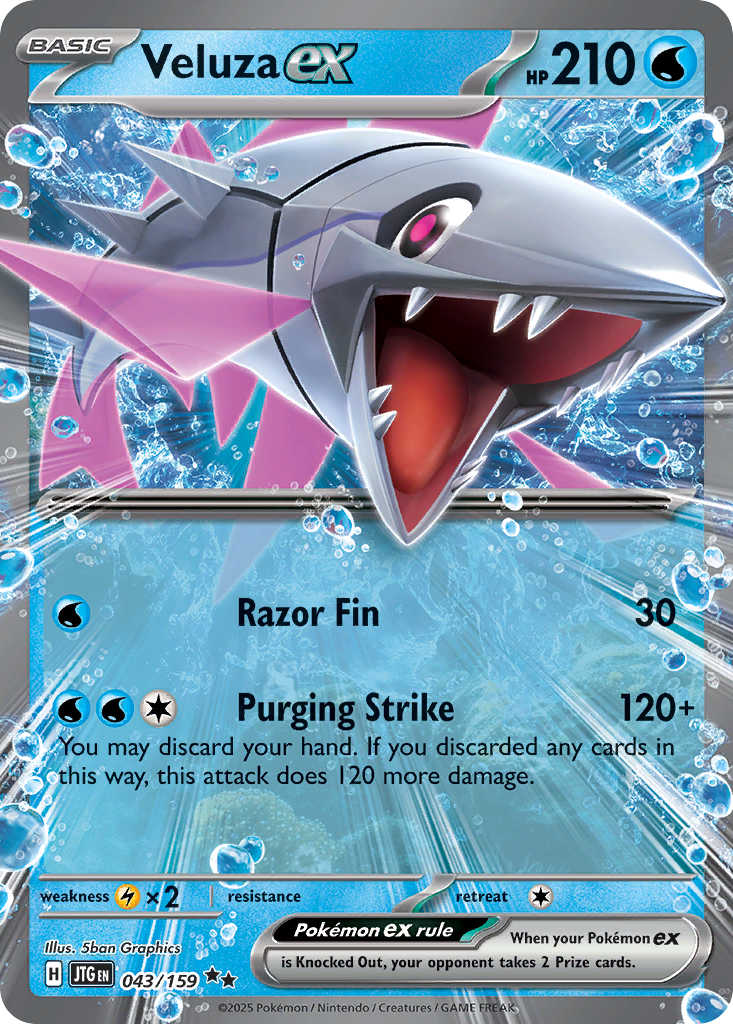 Veluza ex 43/159 — Journey Together Pokémon card
