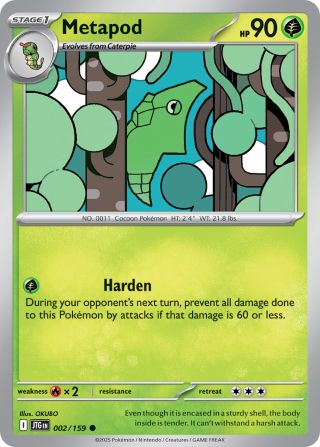 Metapod 2/159 — Journey Together Pokémon card