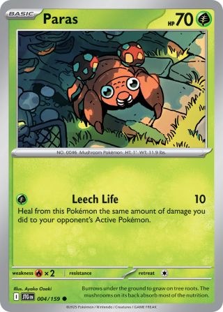 Paras 4/159 — Journey Together Pokémon card