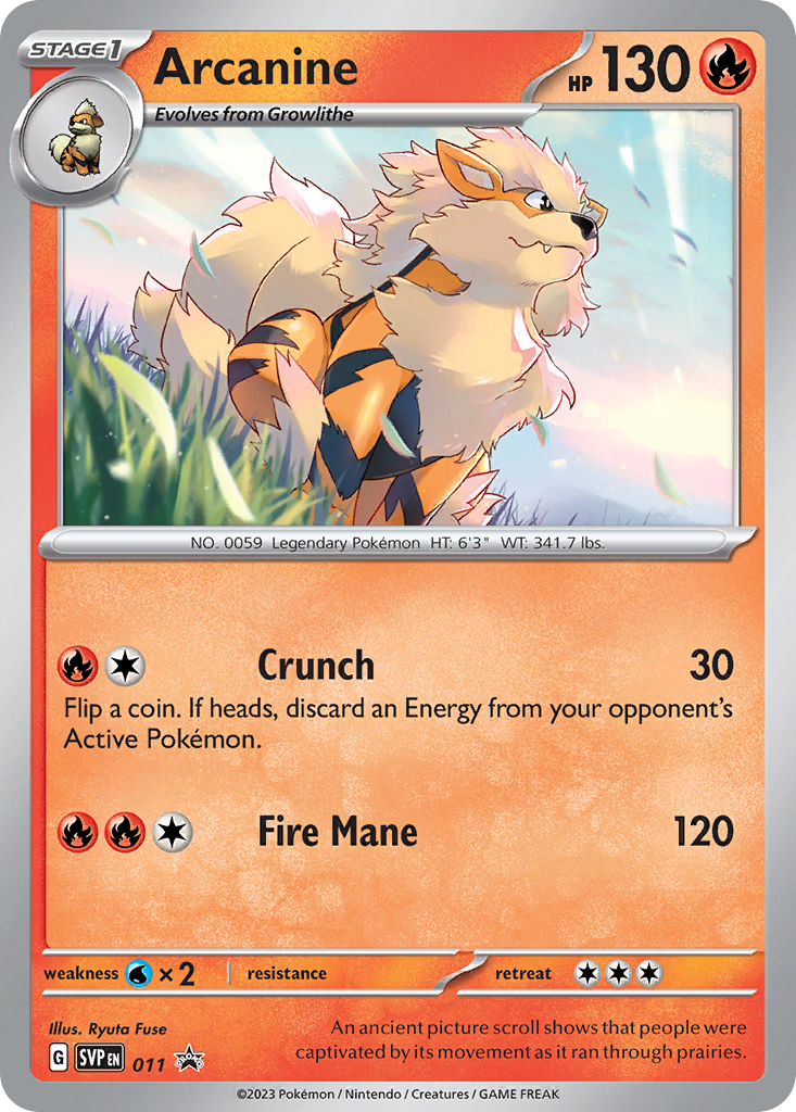 Arcanine 11/215 — Scarlet & Violet Black Star Promos Pokémon card