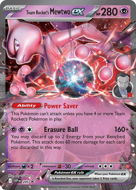 Team Rocket's Mewtwo ex 205/225 — Scarlet & Violet Black Star Promos Pokémon card