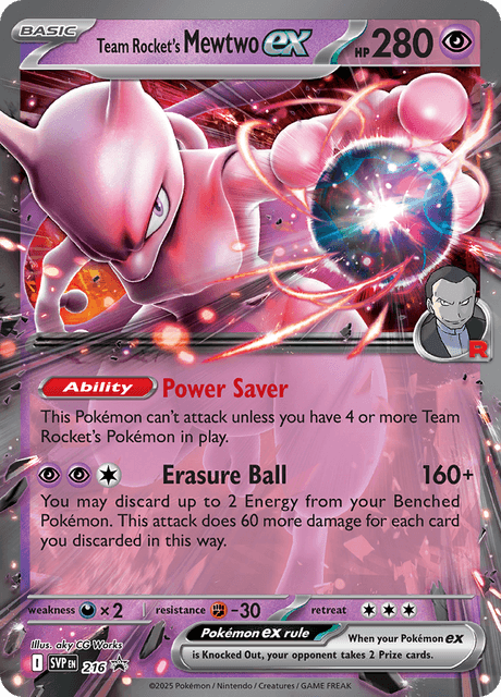Team Rocket's Mewtwo ex 216/225 — Scarlet & Violet Black Star Promos Pokémon card