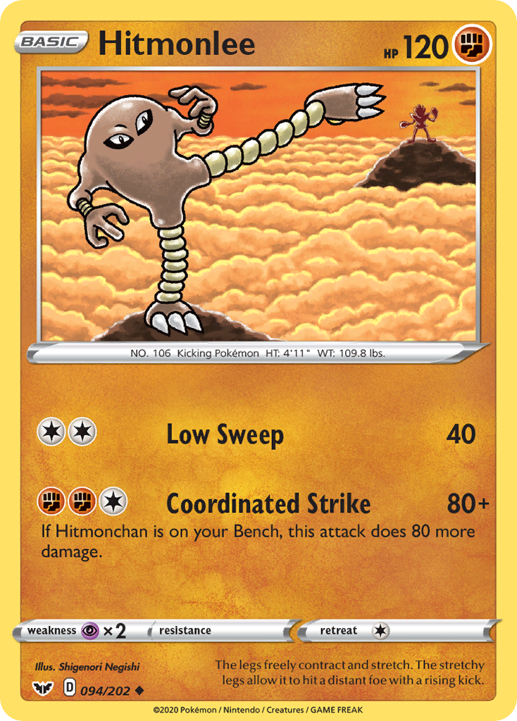 Hitmonlee 94/202 — Sword & Shield Pokémon card