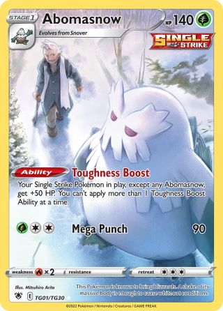 Abomasnow TG01/30 — Astral Radiance Trainer Gallery Pokémon card