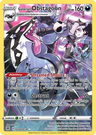 Galarian Obstagoon TG10/30 — Astral Radiance Trainer Gallery Pokémon card