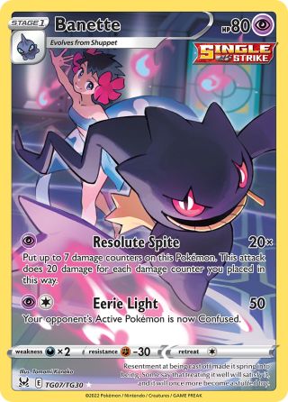 Banette TG07/30 — Lost Origin Trainer Gallery Pokémon card
