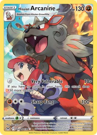 Hisuian Arcanine TG08/30 — Lost Origin Trainer Gallery Pokémon card