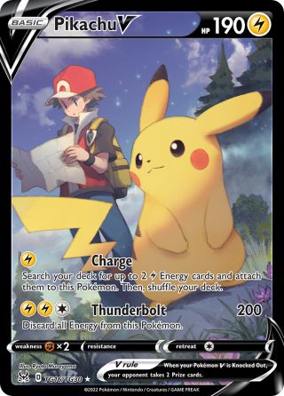 Pikachu V TG16/30 — Lost Origin Trainer Gallery Pokémon card