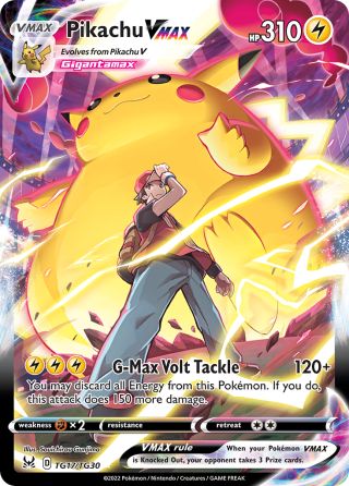 Pikachu VMAX TG17/30 — Lost Origin Trainer Gallery Pokémon card