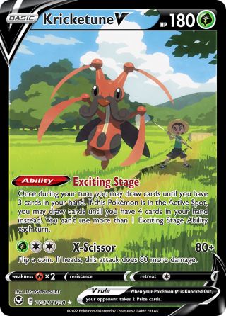 Kricketune V TG12/30 — Silver Tempest Trainer Gallery Pokémon card