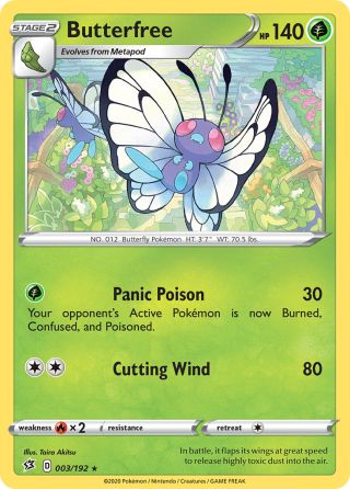 Butterfree 3/192 — Rebel Clash Pokémon card