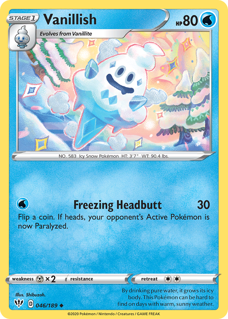 Vanillish 46/189 — Darkness Ablaze Pokémon card