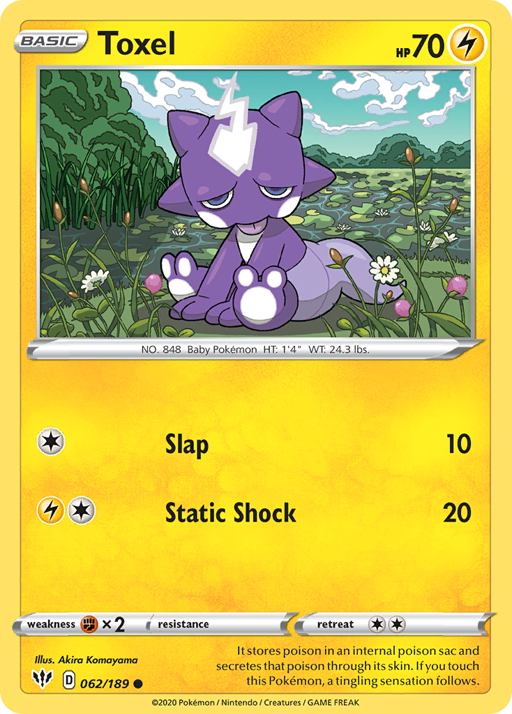 Toxel 62/189 — Darkness Ablaze Pokémon card