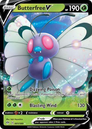 Butterfree V 1/189 — Darkness Ablaze Pokémon card