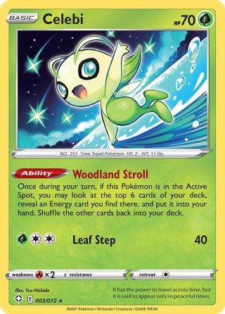 Celebi 3/72 — Shining Fates Pokémon card