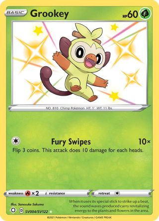 Grookey SV004/122 — Shining Fates Shiny Vault Pokémon card