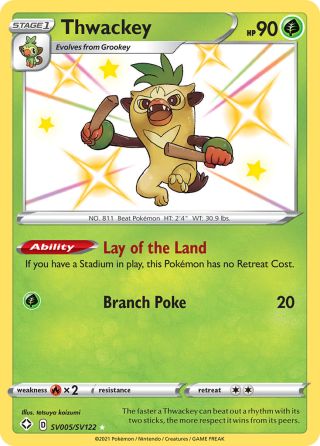 Thwackey SV005/122 — Shining Fates Shiny Vault Pokémon card
