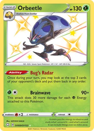 Orbeetle SV009/122 — Shining Fates Shiny Vault Pokémon card