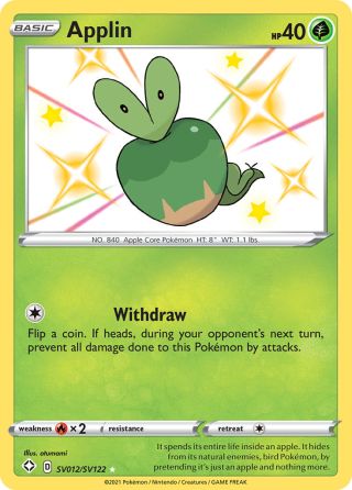 Applin SV012/122 — Shining Fates Shiny Vault Pokémon card