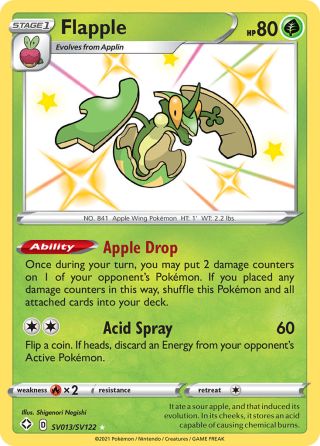 Flapple SV013/122 — Shining Fates Shiny Vault Pokémon card