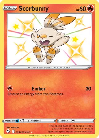 Scorbunny SV015/122 — Shining Fates Shiny Vault Pokémon card