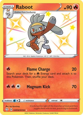 Raboot SV016/122 — Shining Fates Shiny Vault Pokémon card