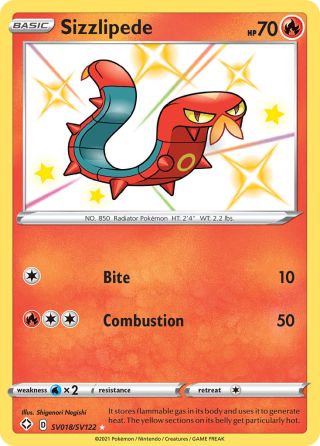 Sizzlipede SV018/122 — Shining Fates Shiny Vault Pokémon card
