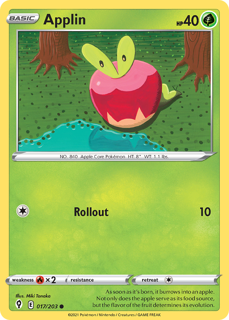 Applin 17/203 — Evolving Skies Pokémon card