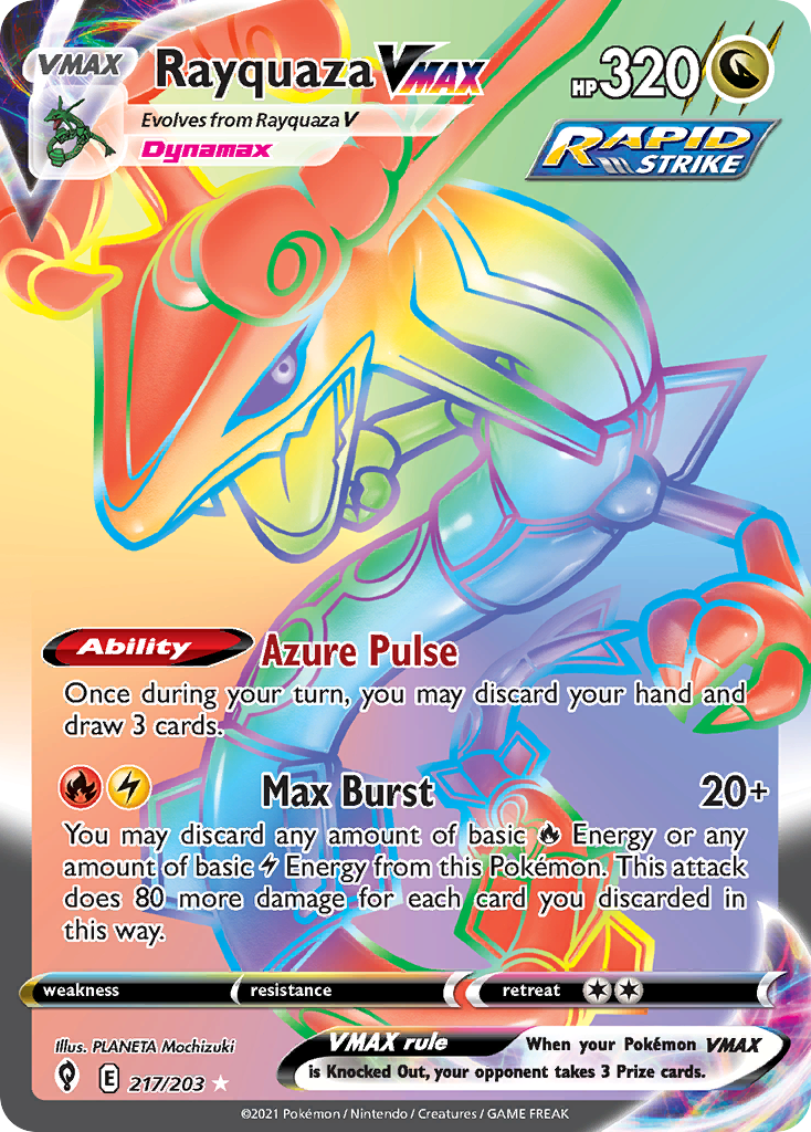 Rayquaza VMAX 217/203 — Evolving Skies Pokémon card