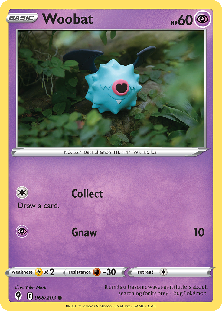 Woobat 68/203 — Evolving Skies Pokémon card