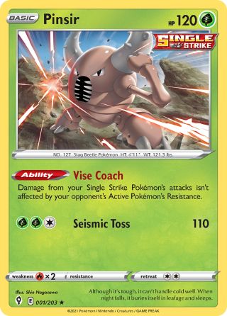 Pinsir 1/203 — Evolving Skies Pokémon card