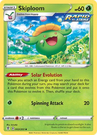 Skiploom 3/203 — Evolving Skies Pokémon card