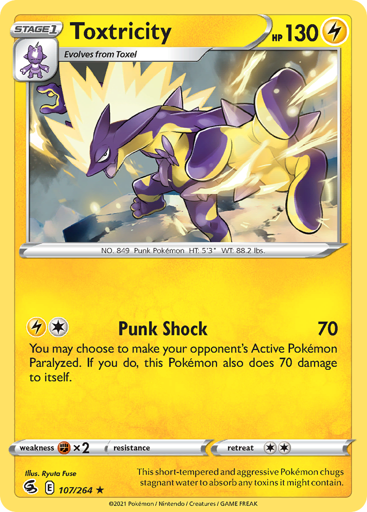 Toxtricity 107/264 — Fusion Strike Pokémon card