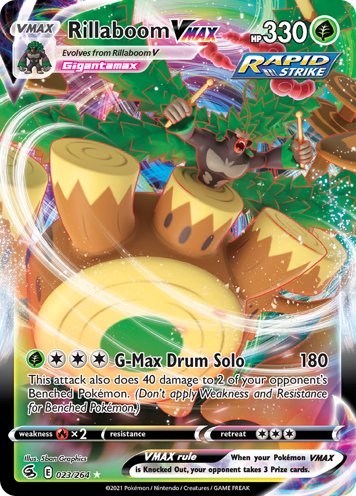 Rillaboom VMAX 23/264 — Fusion Strike Pokémon card