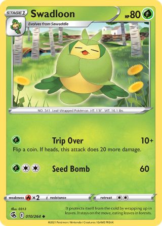 Swadloon 10/264 — Fusion Strike Pokémon card