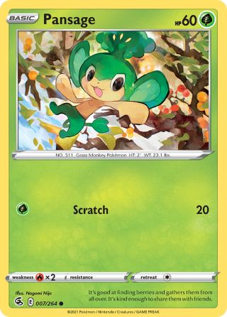 Pansage 7/264 — Fusion Strike Pokémon card