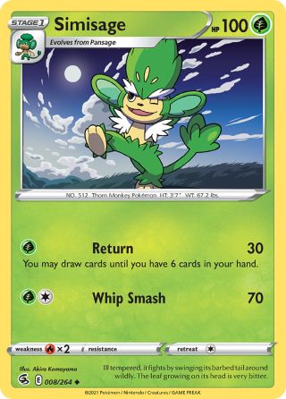 Simisage 8/264 — Fusion Strike Pokémon card