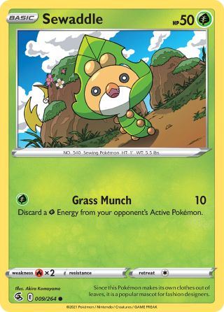 Sewaddle 9/264 — Fusion Strike Pokémon card