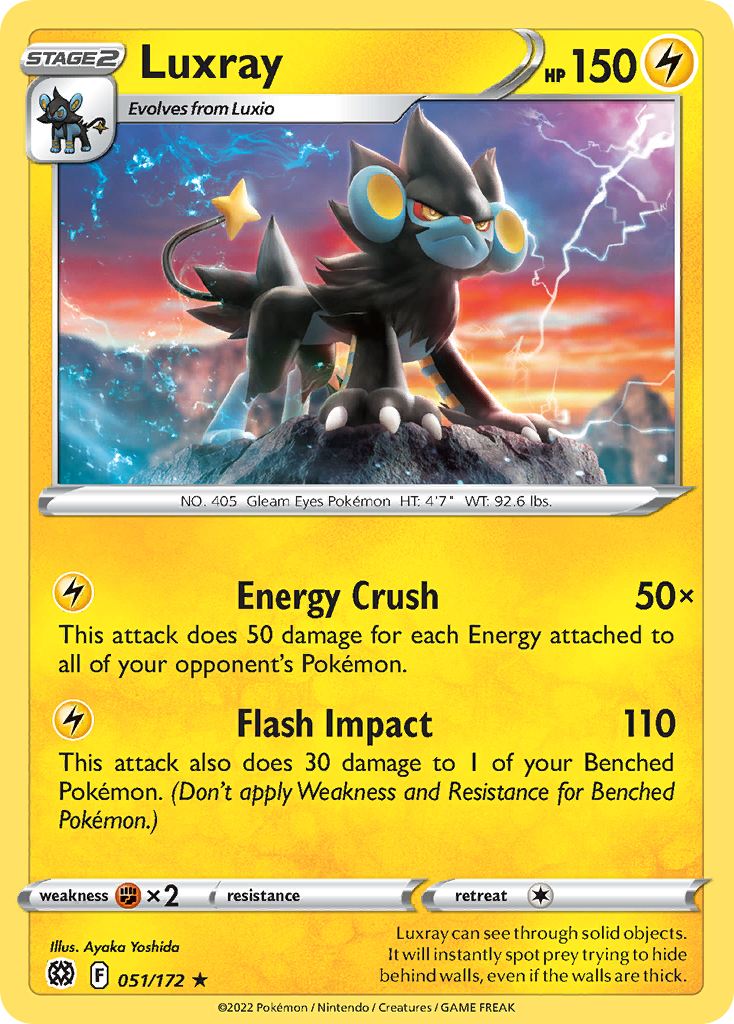 Luxray 51/172 — Brilliant Stars Pokémon card