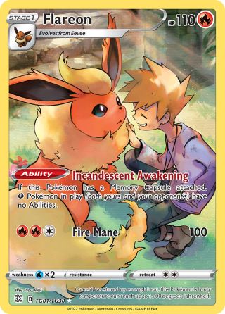 Flareon TG01/30 — Brilliant Stars Trainer Gallery Pokémon card