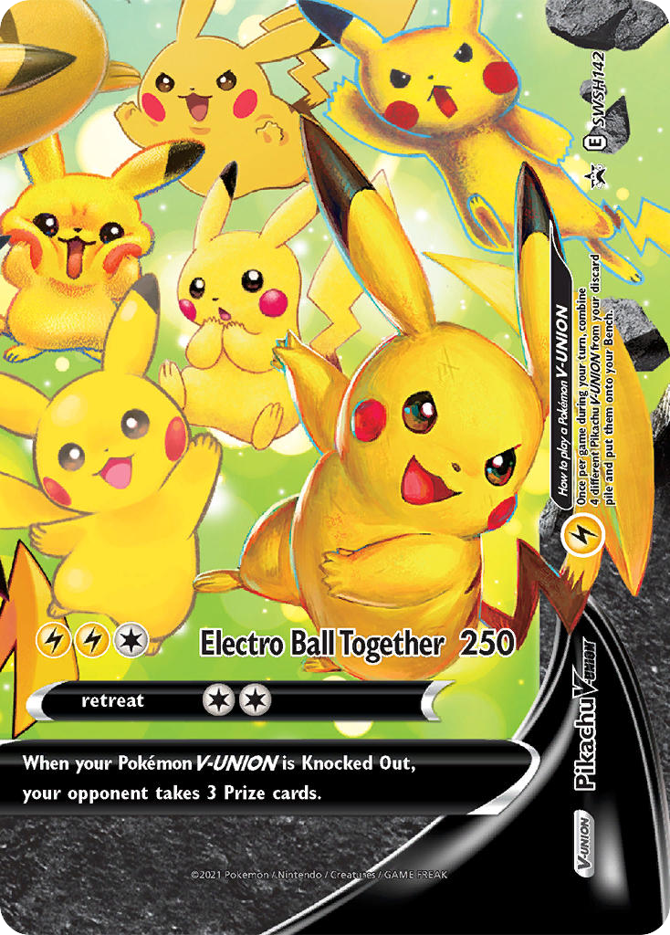 Pikachu V-UNION SWSH142/307 — SWSH Black Star Promos Pokémon card