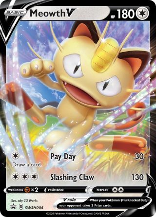Meowth V SWSH004/307 — SWSH Black Star Promos Pokémon card