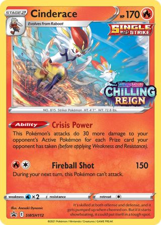 Cinderace SWSH112/307 — SWSH Black Star Promos Pokémon card