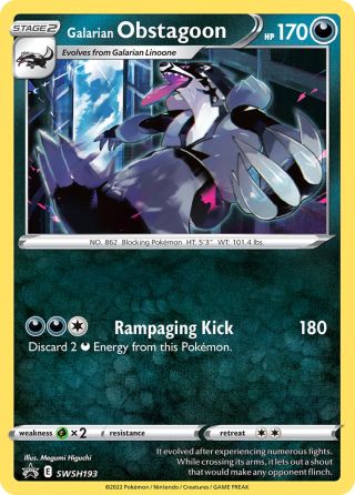 Galarian Obstagoon SWSH193/307 — SWSH Black Star Promos Pokémon card