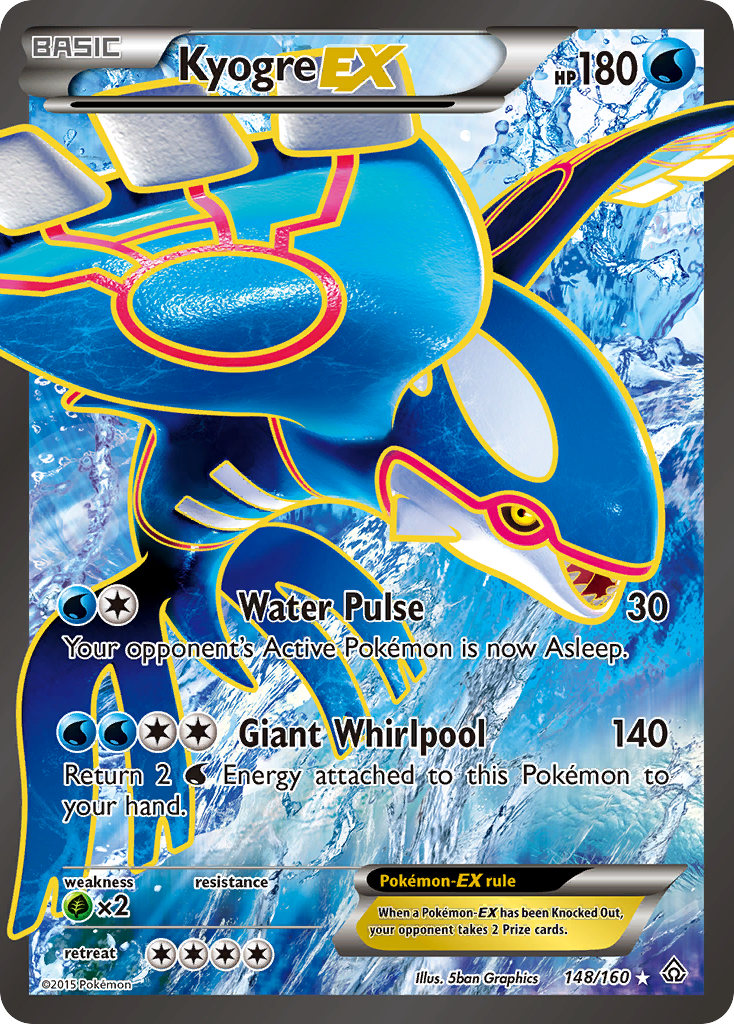Kyogre-EX 148/160 — Primal Clash Pokémon card