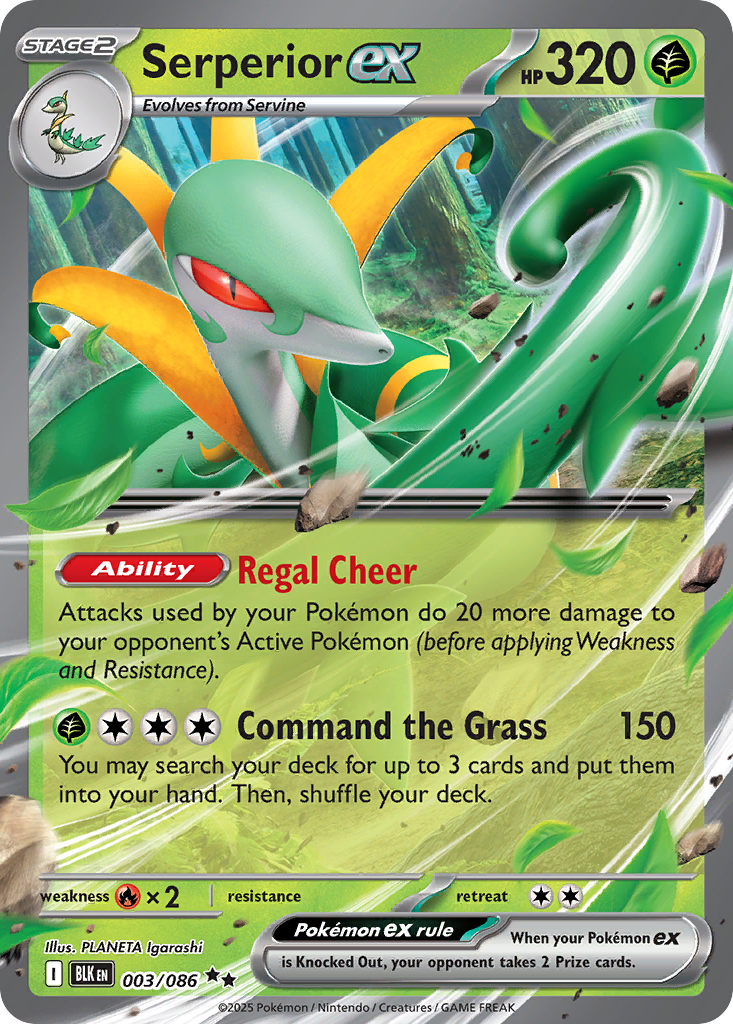 Serperior ex 3/86 — Black Bolt Pokémon card